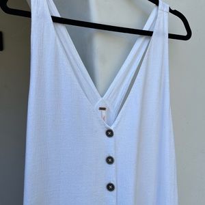 Free People cotton 1 piece jumpsuit v neck button down Large